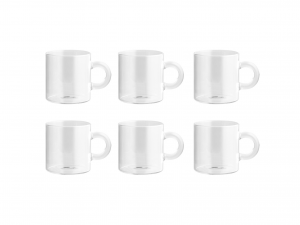 H&H set 6 tazze caffè Nuvola trasparente cc 110