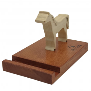 Porta cellulare da scrivania supporto per telefono smartphone e tablet in legno Arabian Horse made in Italy