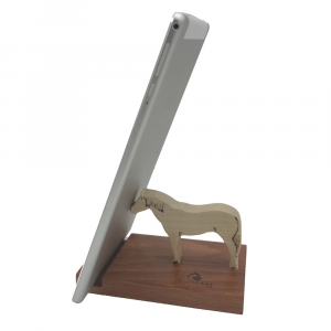 Porta cellulare da scrivania supporto per telefono smartphone e tablet in legno Arabian Horse made in Italy