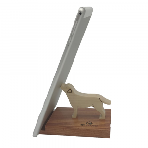 Porta cellulare da scrivania supporto per telefono smartphone e tablet in legno Labrador made in Italy
