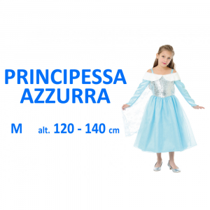 Costume Carnevale Principessa azzurra costume M 8 - 10 anni