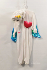 Kleid Von Karneval Hallo Kätzchen Mit - Flügel Weiß Größe 3-4 Jahre