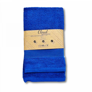 Coppia asciugamani 450 gr Tinta unita Blu Personalizzati