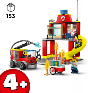 LEGO City Fire 60320 Caserma dei Pompieri, con Garage, Camion ed Elicottero  Giocattolo, Set per Bambini di 6+ Anni