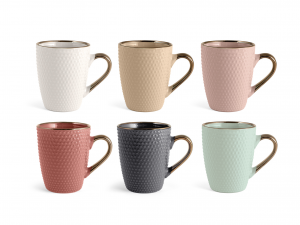 H&H set 6 mug Dots in colori assortiti cc 260
