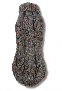MAGLIONCINO invernale grigio melange a trecce di in lana taglia 26