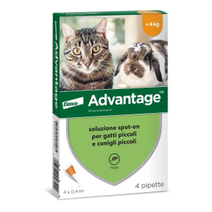 Advantage 40 Soluzione Spot-on Gatti/Conigli da 0 a 4 kg