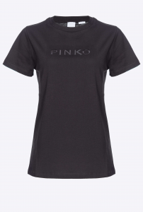 T-shirt Start ricamo logo nero Pinko