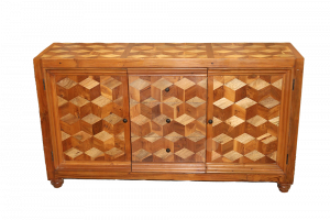 Credenza con 2 ante e 3 cassetti con mosaico in legno di teak #VI71