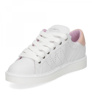 Panchic P01W013 Lace-up shoe leather white powder pink-4
