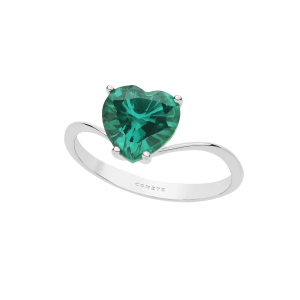 Anello in Oro 750 Smeraldo ricristalizzato cuore 8mm Ct. 1,5
 Comete Gioielli ANB2354