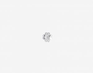 Luca Barra charm quadrifoglio in acciaio con cristalli bianchi CH255