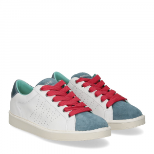 Panchic P01M013 Lace-up leather suede white basic blue red