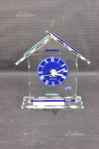 Table Clock Glass By Dorma Of Home De Luxand 17x16 Cm