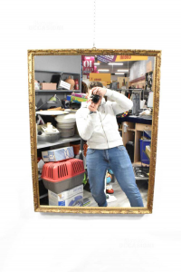Specchio Cornice Dorata In Legno Dimensione 64x84 Cm