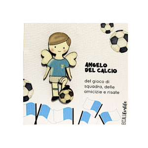 Quadretto Angelo del Calcio Lazio 10x10 cm - Beccalli for Life