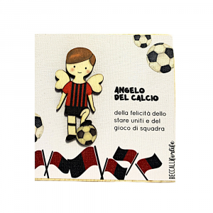 Quadretto Angelo del Calcio Milan 10x10 cm - Beccalli for Life