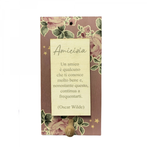 Quadretto aforisma Wilde con portachiavi 9,8x19,5 cm - Beccalli for Life