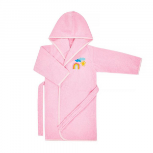 BASSETTI Baleno baby bathrobe with hood in pink terrycloth