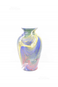Vase Flower Stand Glass Multicolor H 28 Cm