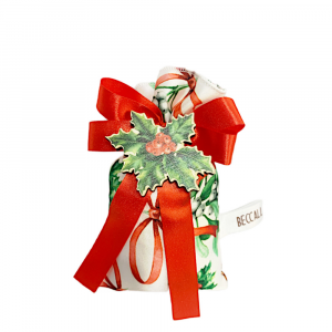 Sacchetto natalizio profumato con decorazione agrifoglio 7x12 cm - Beccalli for Life