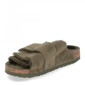 Birkenstock Kyoto 1025698 Shearling thyme Suede Leather-4