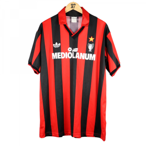 1990-91 Ac Milan Maglia Adidas Mediolanum L Nuova
