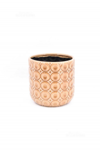Ceramic Vase Circles Brown 16x16 Cm