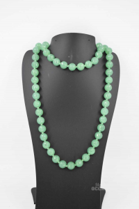 Necklace Stone Hard Jade Green 85 Cm Balls Sfaccettate