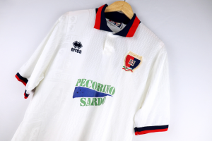 1993-94 Cagliari Maglia #3 Pusceddu Errea Match Worn vs Genoa XL