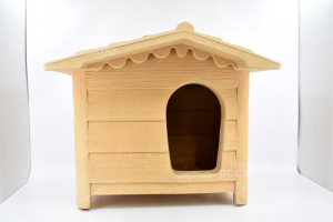 Dog House Small In Plastic Effect Wood 55x47x45 Cm