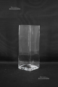 Vase Flower Stand Glass Square H 28 Cm
