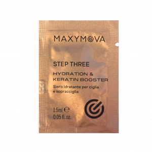 Step 3 HYDRATION & KERATIN BOOSTER Loción 5 sobres monodosis de 1,5 ml para 3-4 tratamientos de laminación de pestañas. Lifting de pestañas y de cejas Maxymova®