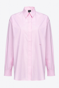 Camicia Bridport in popeline rosa Pinko
