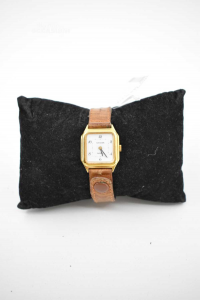 Watch Woman Sander With Leather Strap Brown With Battery
