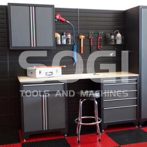 Arredamento officina sistema garage SOGI GRG-COMP disponibile in grigio o  rosso
