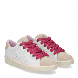 Panchic P01W013 Lace-up shoe leather suede white fog fucsia