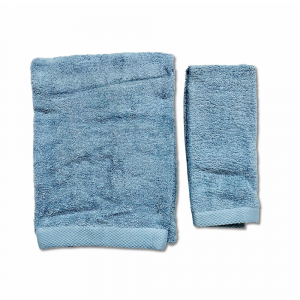 Coppia asciugamani 500 gr Melodie azzurro
