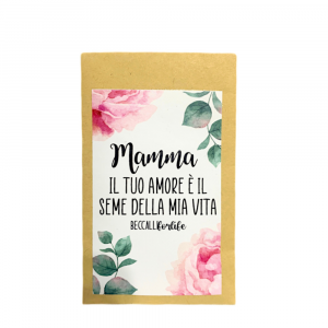 Bustina con semi e frase dedicata alla Mamma 6x10 cm - Beccalli for Life