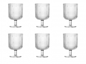 H&H Set 6 Bicchieri Lyric Trasparenti Cl 28
