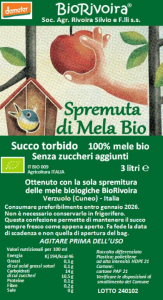 Succo torbido di Mela Bio  - Confezione da 2 bag in box da 3 litri (Spese di spedizione: a partire da Euro 7,97) 