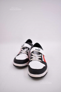 Shoes Boy Puma Size 34 White Black Red (no Insoles)