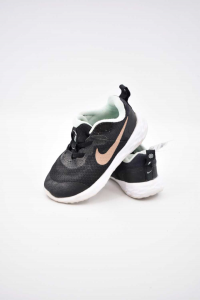 Shoes Baby Girl Nike Black And Gold Plated Size 25