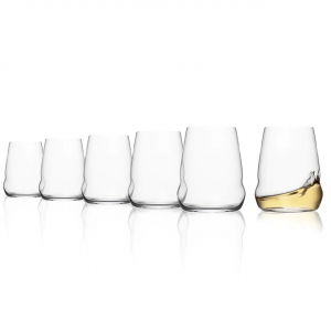 Set da 6 bicchieri in vetro cristallino da vino bianco e acqua Cocoon ml 447