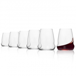 Set da 6 bicchieri in vetro cristallino da vino rosso e acqua Cocoon 556 ml