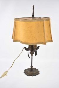 Lampe Abajour Jahrgang In Messing Mit Lampenschirm Original 53x30 Cm