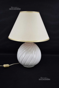 Lampe Abajour Weiße Keramik H 45 Cm