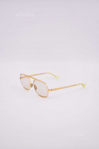 Sunglasses Gucci Gg1223s 001 Gold Plated Lens Almost Transparent