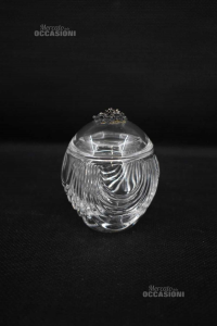 Vase Small In Crystal With Flowers 8x9 Cm