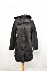 Trench Coat Woman Black Butxmara Size.40